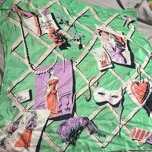 Vintage Retro Play Scarf Masque Hats Pearls Roses Theater